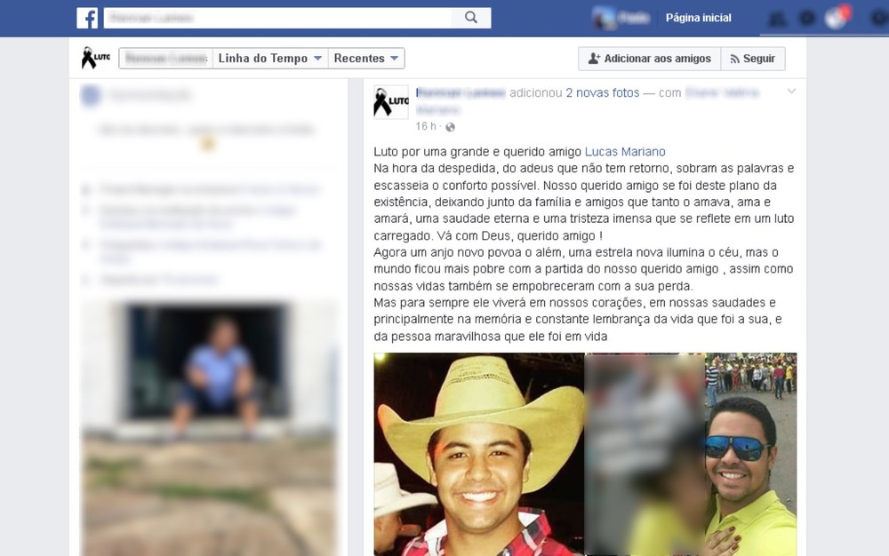 Amigo publica homenagem a estudante da UFG que morreu em acidente (Foto: Reprodução/ Facebook) Acidente