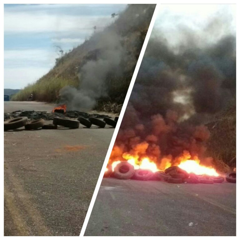 Manifestantes continuam interditando a Rodovia 357 próximo a Palmeirópolis To