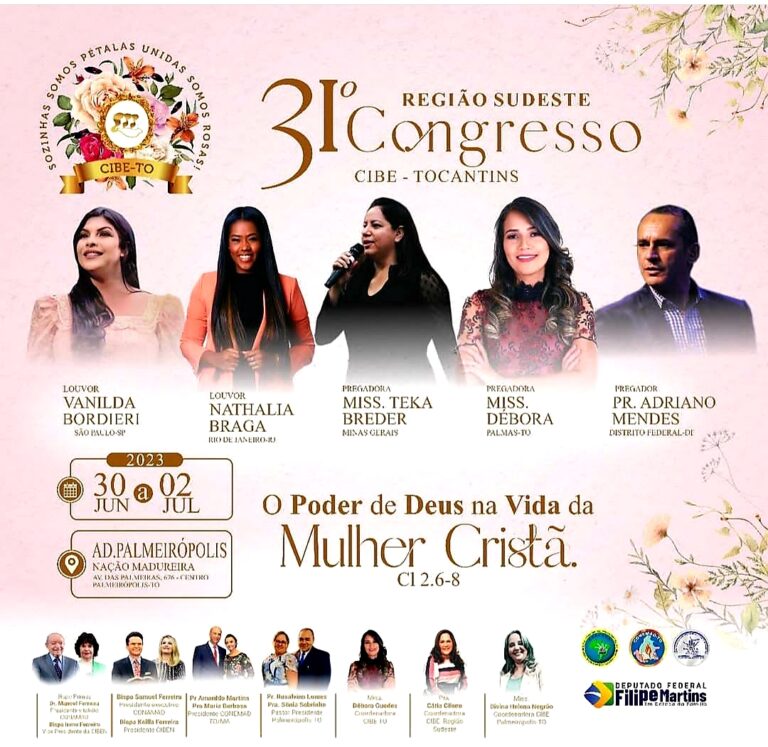 CIBE 2023: Acontecerá em Palmeirópolis o congresso de mulheres da região sudeste do Tocantins