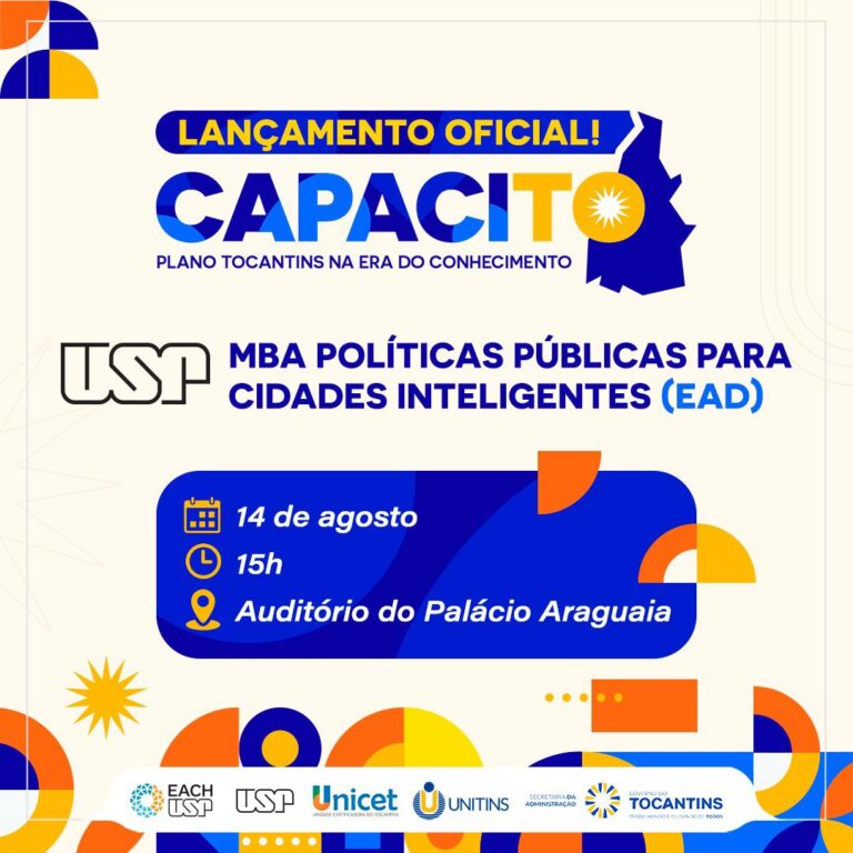 Governo do Tocantins e USP lançam capacitação para servidores nesta segunda-feira, 14