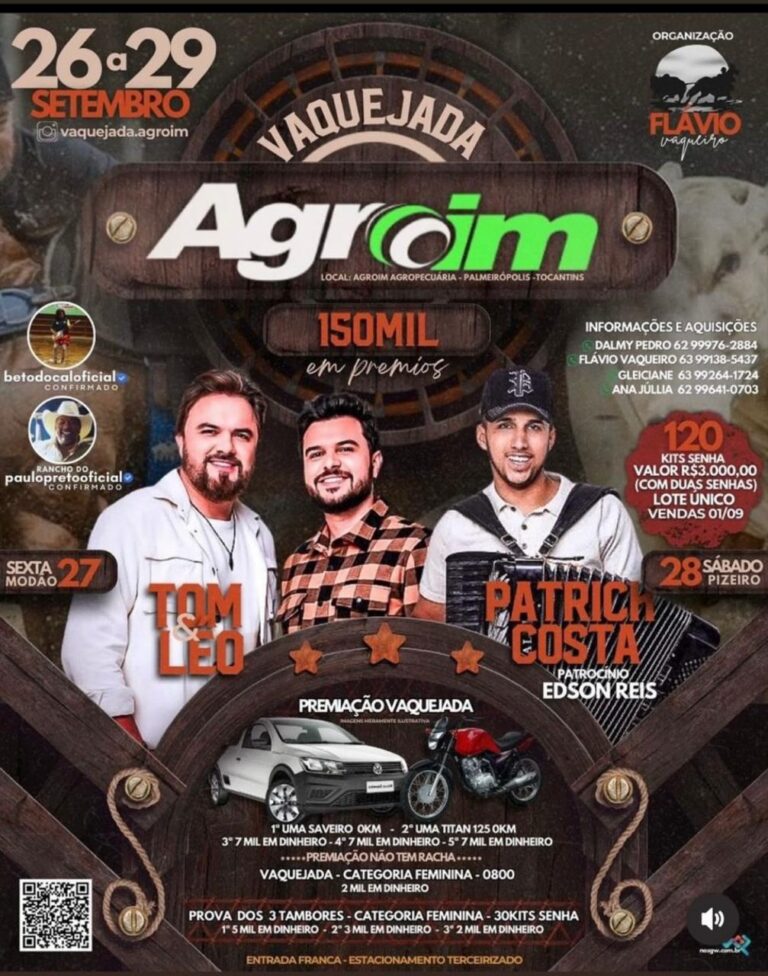 Fazenda Agroim em Palmeirópolis: Vem aí a maior vaquejada do estado do Tocantins
